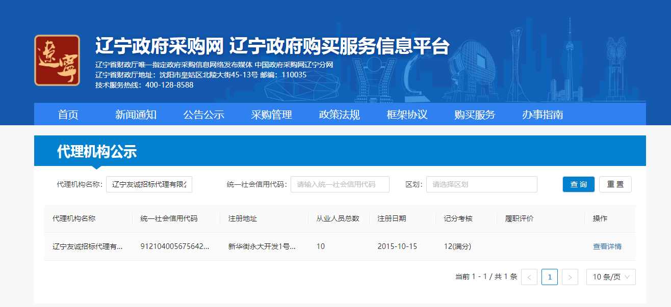 遼寧政府采購網(wǎng)信譽分數(shù)查詢